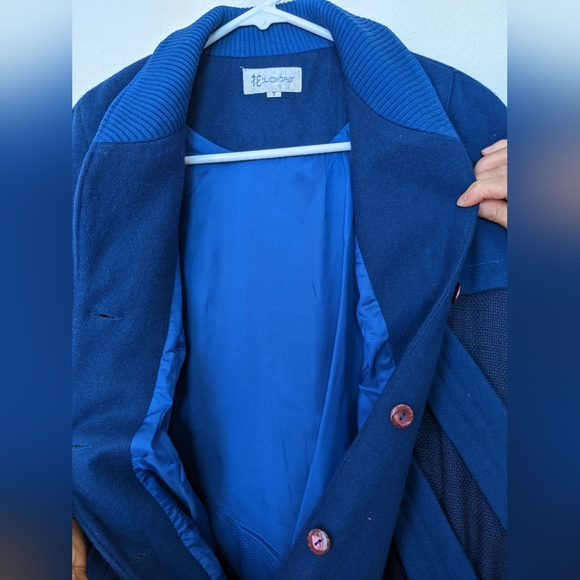 Vintage Japanese Sweater Dress Heavyweight Geometric Cut-Out Navy NWOT - Picture 10 of 11